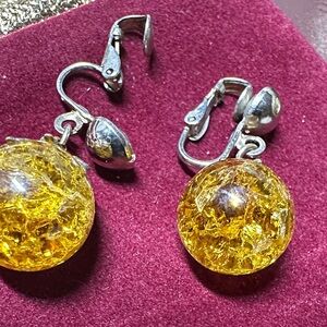 Vintage Elegant Yellow Clip-On Earrings